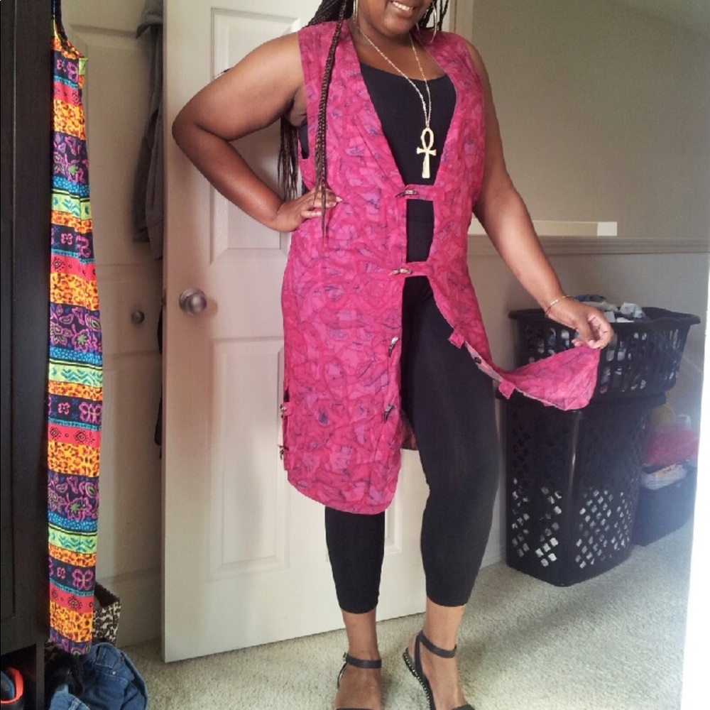 Vintage | Batik Tusk Button Detail Tunic Vest